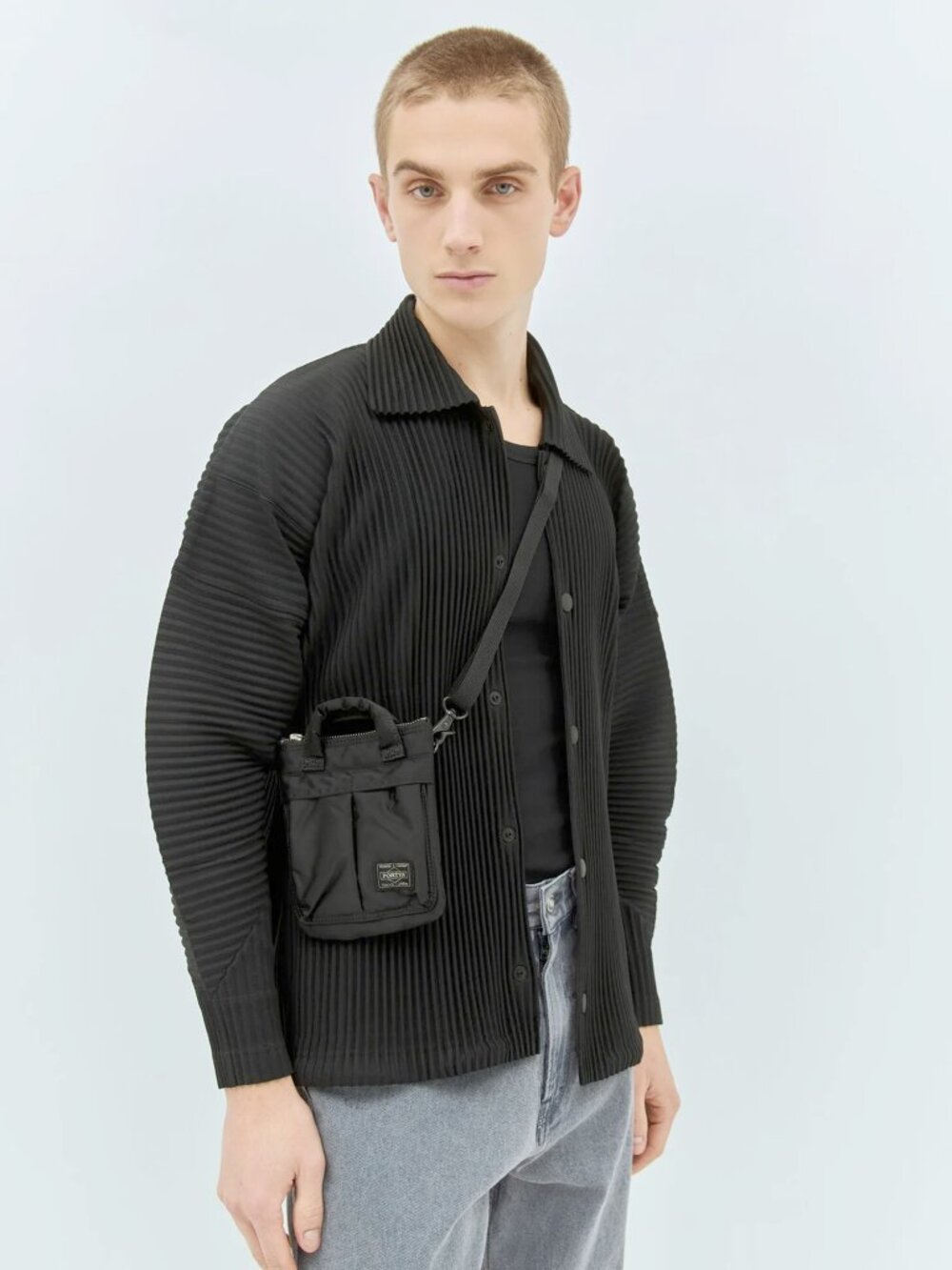 PORTER YOSHIDA Japan Black Nylon HOWL HELMET MINI Crossbody Shoulder Bag
